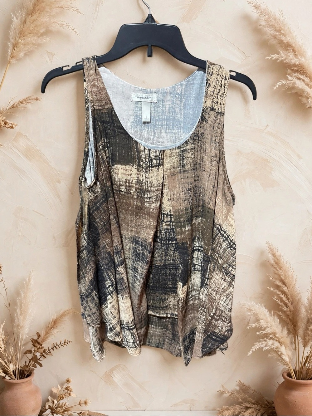 Neutral Print Sleeveless Tank Top